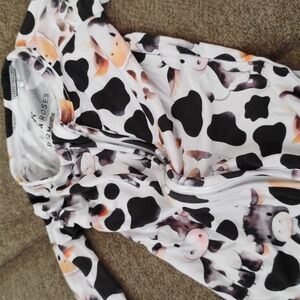 Little Roses Cow Print Kids Pajamas